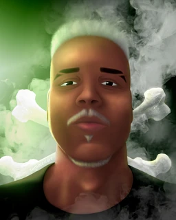 Retrato ilustrado do streamer Buero.